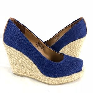 Nine West Wedge Espadrilles Skip N Jump Royal Blue